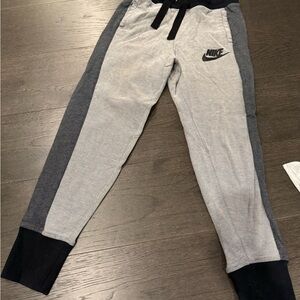 Nike Kids Light Gray and Black Joggers